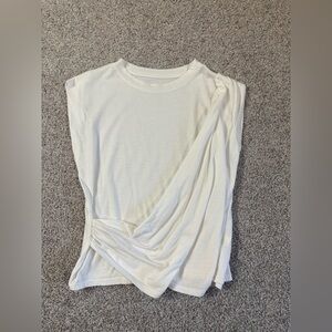 A New Day White Ruched Side Swag Draping Greek Goddess Tee – Women’s Medium